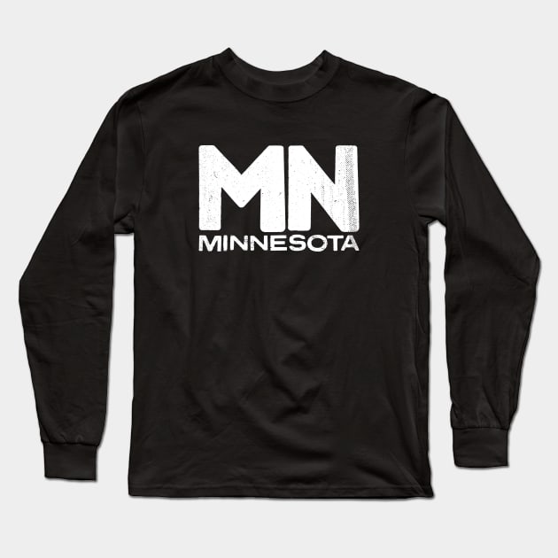 MN Minnesota State Vintage Typography Long Sleeve T-Shirt by Commykaze